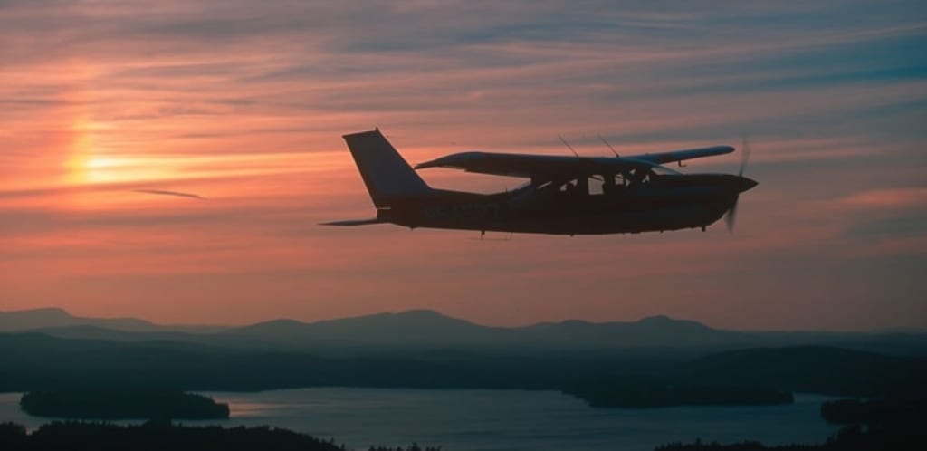 scenic airplane in flight