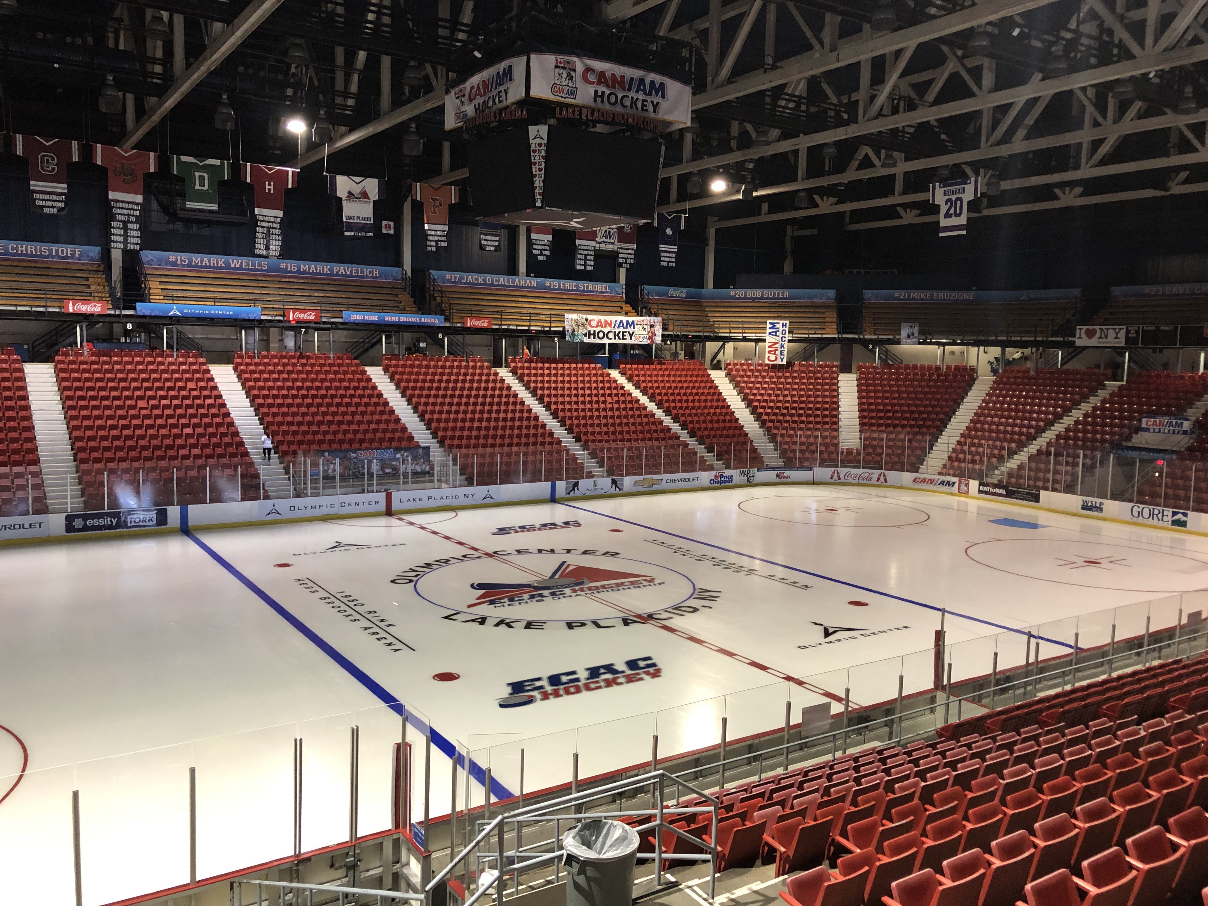 1980 Rink with ECAC Logo on ice