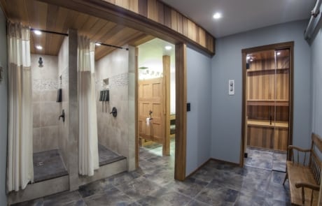 showers and in the lockerroom