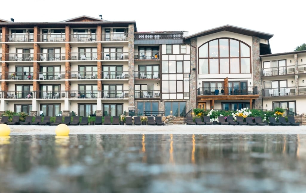 hotel view from the lake