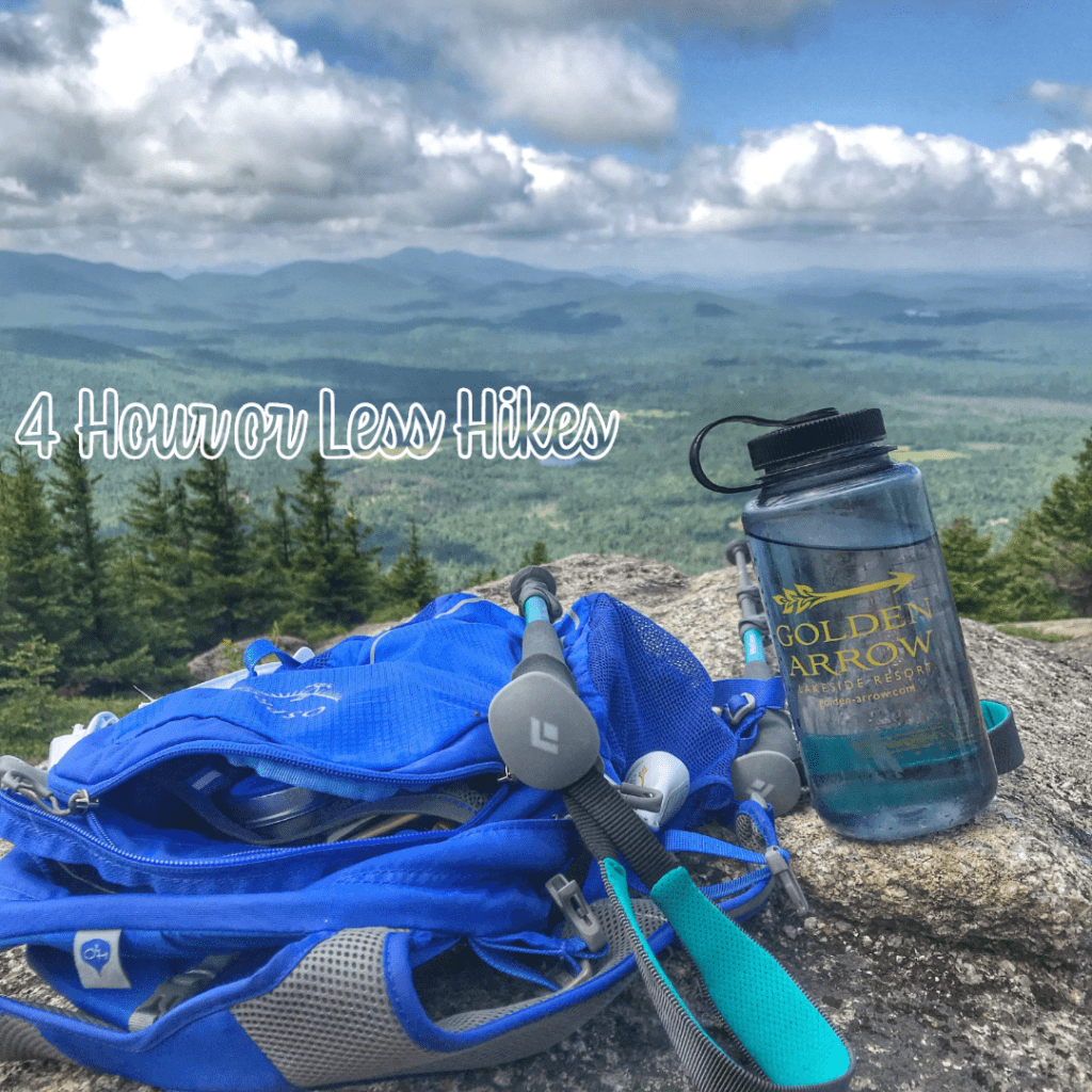 Backpack and water bottle on the summit of Catamount Mountain
