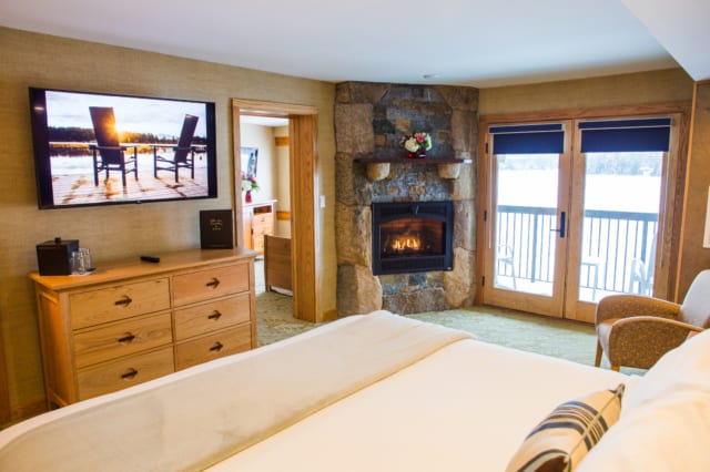views of the fireplace in skylight suite