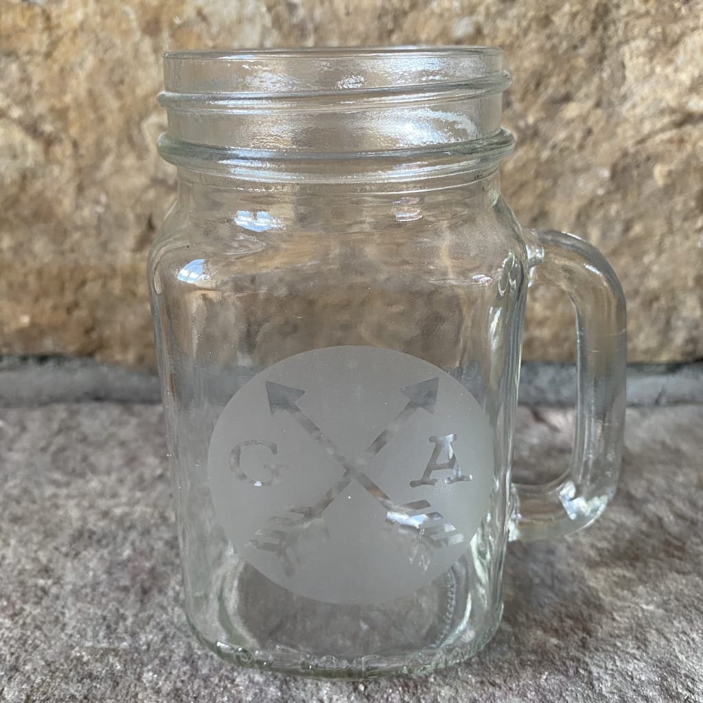 Mason Jar with "GA"