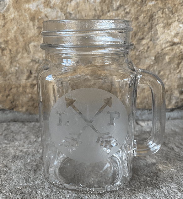 Mason Jar with "LP"