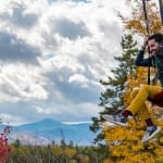 Man on Skyflyer Zipline