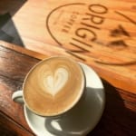 latte with foam heart