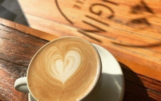 latte with foam heart