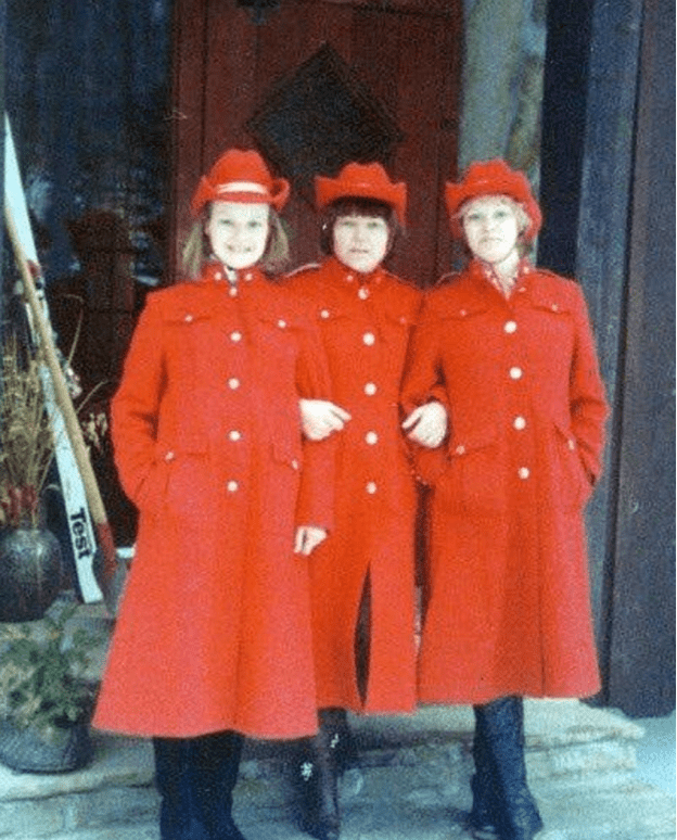 Heidi, Stef, Christl in the hostess uniforms