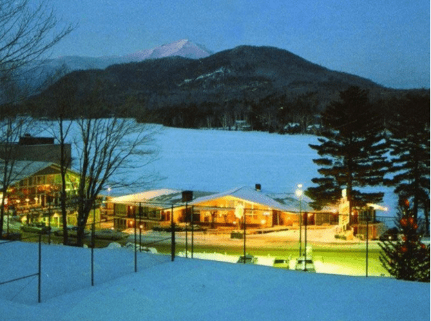 The original 36 room Golden Arrow Hotel in winter