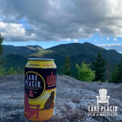 Lake Placid Pub & Brewery's flagship beer, Ubu, can be enjoyed on a mountain top