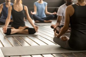 Photo of several people at a yoga studio in Lake Placid