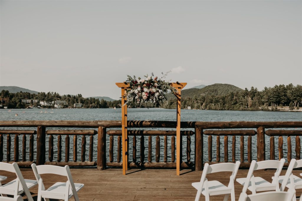 Boathouse set up for a wedding
