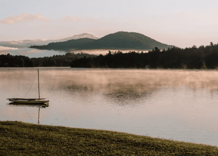 views of mirror lake and mountains