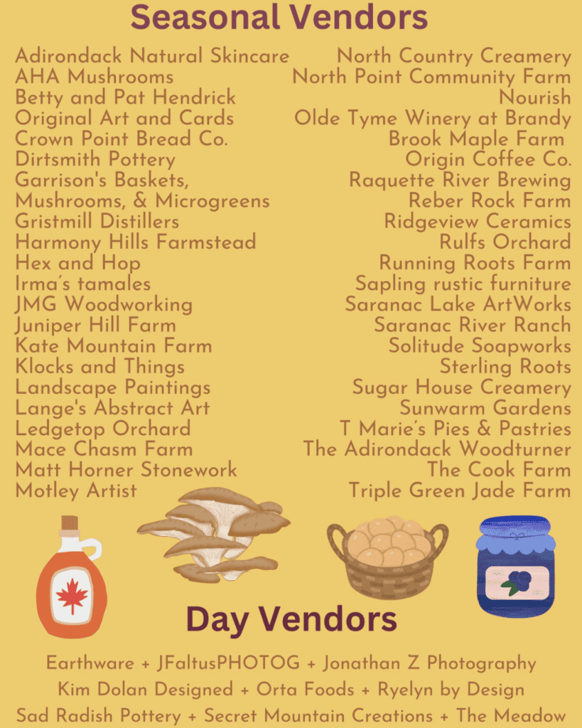 Saranac Lake Farmers' Market Vendor List