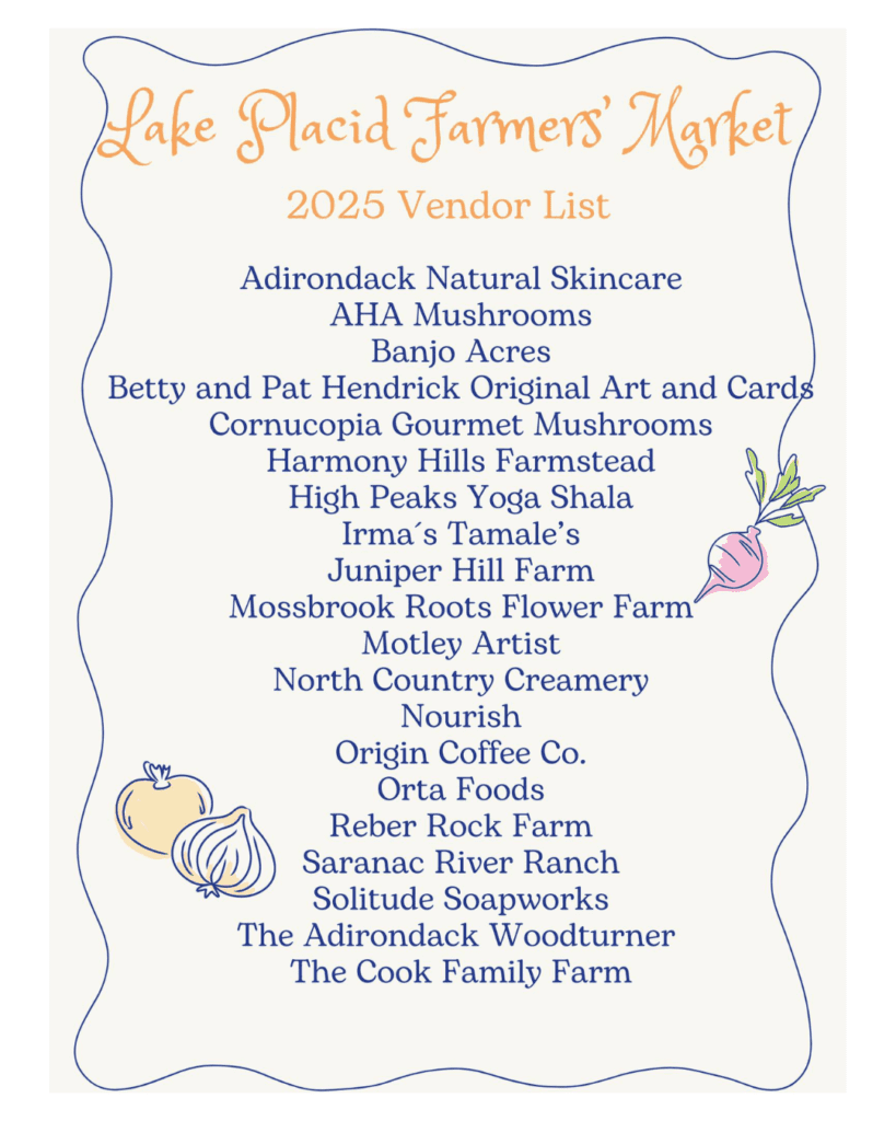 Lake Placid Farmers' Market Vendor List