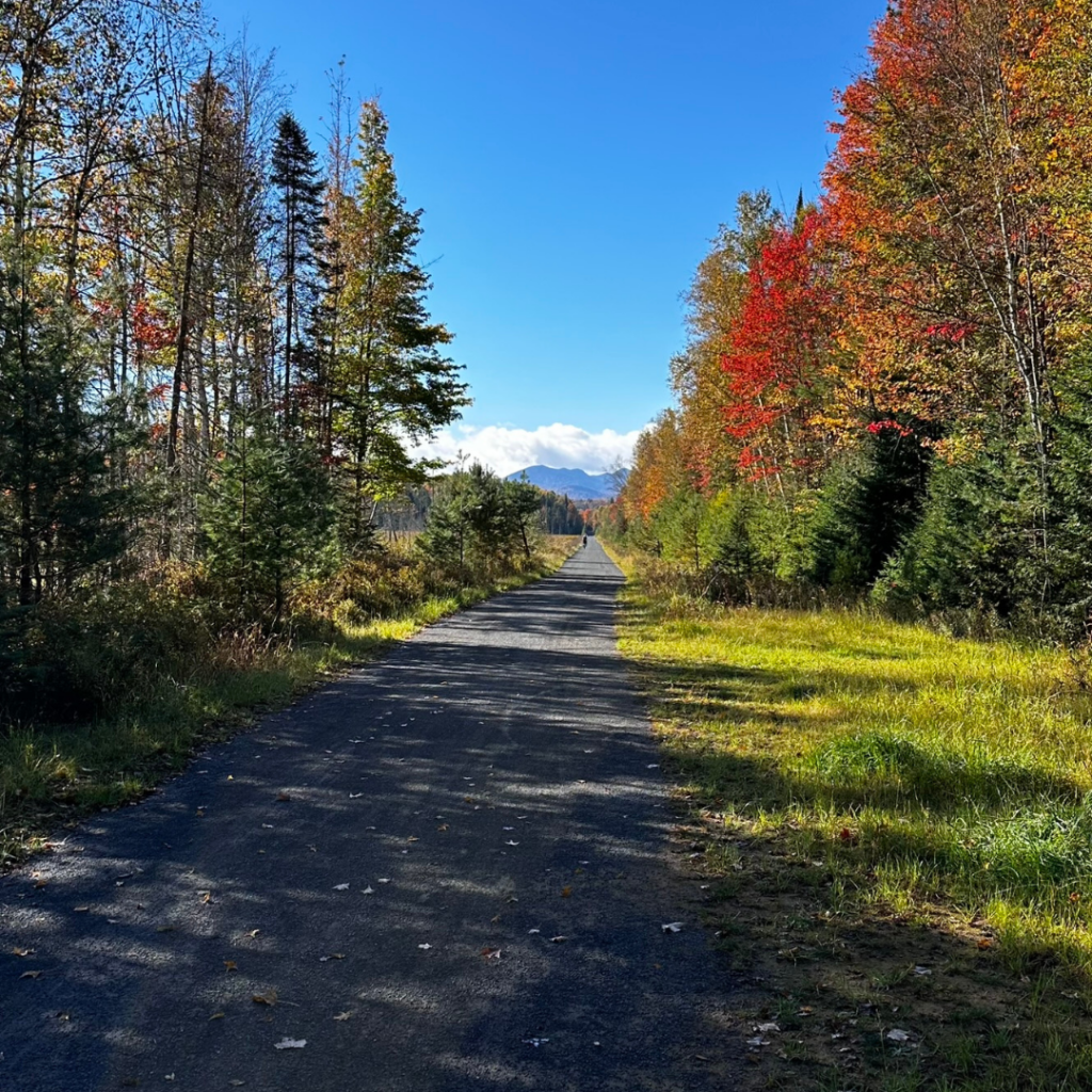 Fall foliage is beautiful on the Adirondack Rail Trail