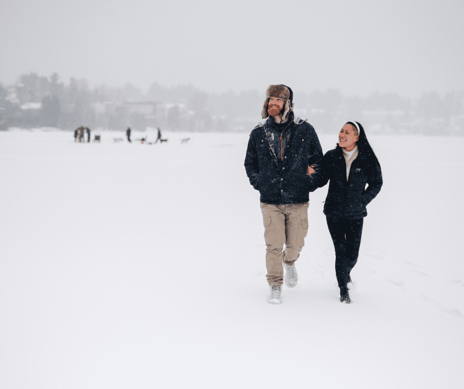 A Couple’s Guide to the Perfect Winter Date in Lake Placid includes walking or skating on mirror lake