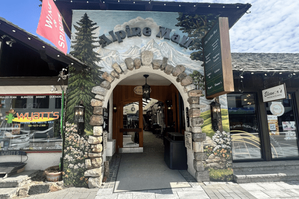 The Alpine Mall on Main Street Lake Placid offers a variety of shops and eateries