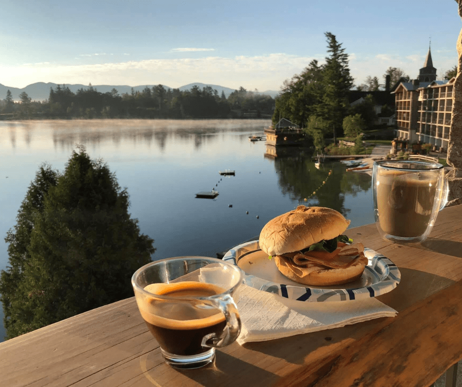 The Coffee Bar in Lake Placid overlooks Mirror Lake